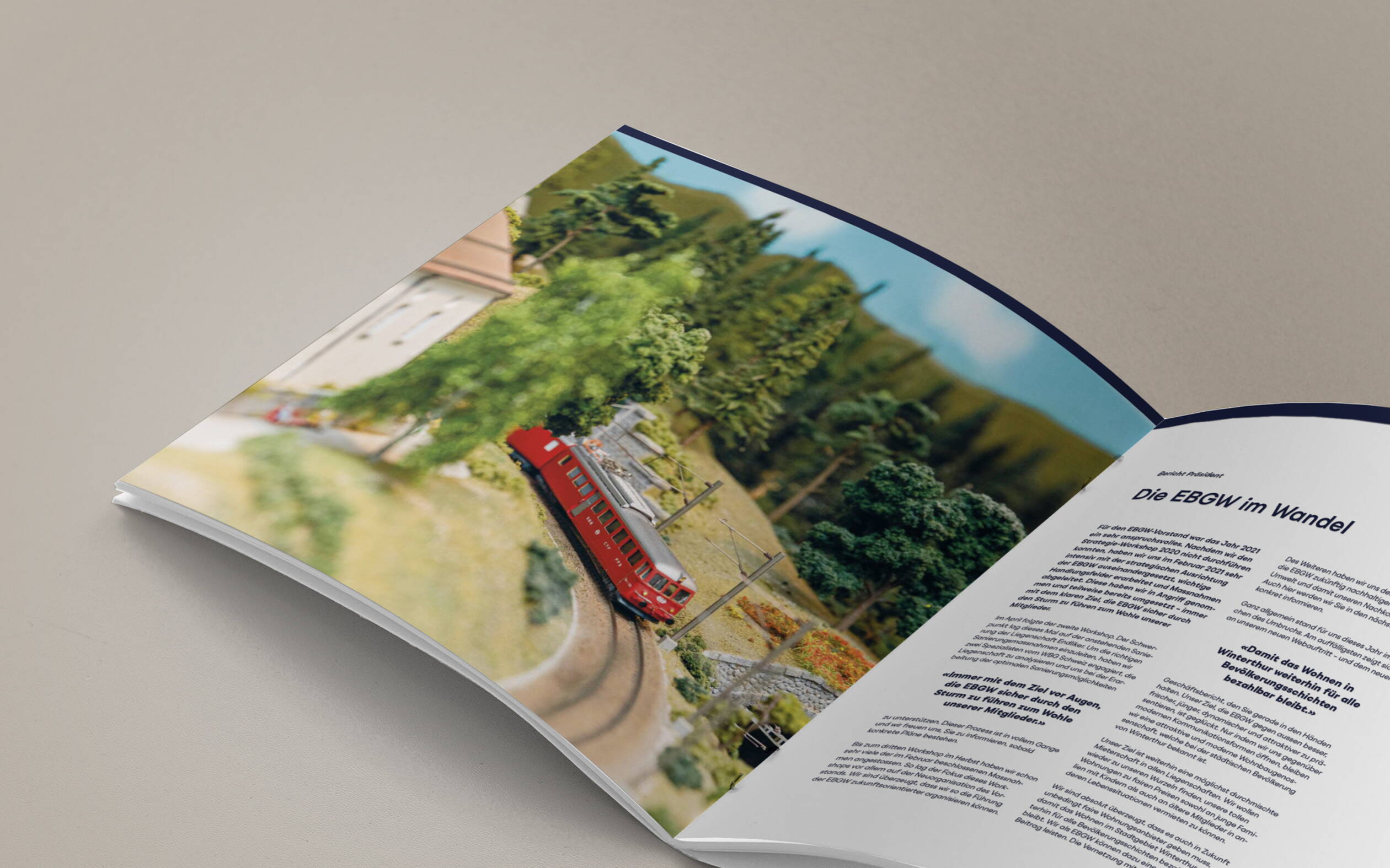 EBGW: Geschäftsbericht, Layout, Editorial Design, Grafikdesign und Branding von deiner Grafikagentur in Winterthur.