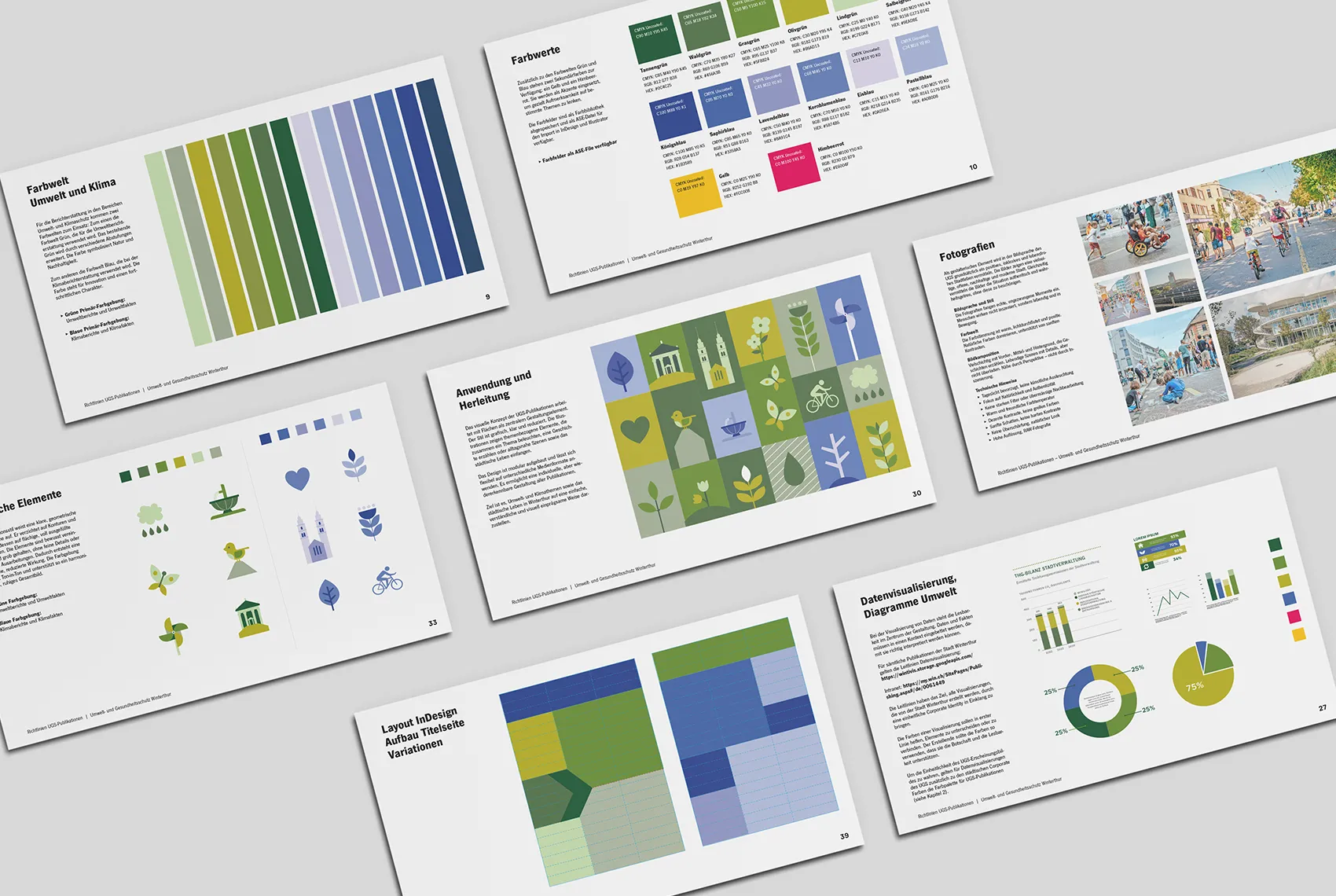 Leitfaden zum neuen Corporate Design des Umwelt und Gesundheitsschutzes der Stadt Winterthur. 