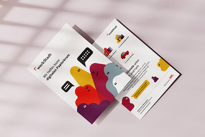 Werkstadt Winterthur: Branding, Identity, Motion Design, Flyer und Schaufensterbeschriftung. 