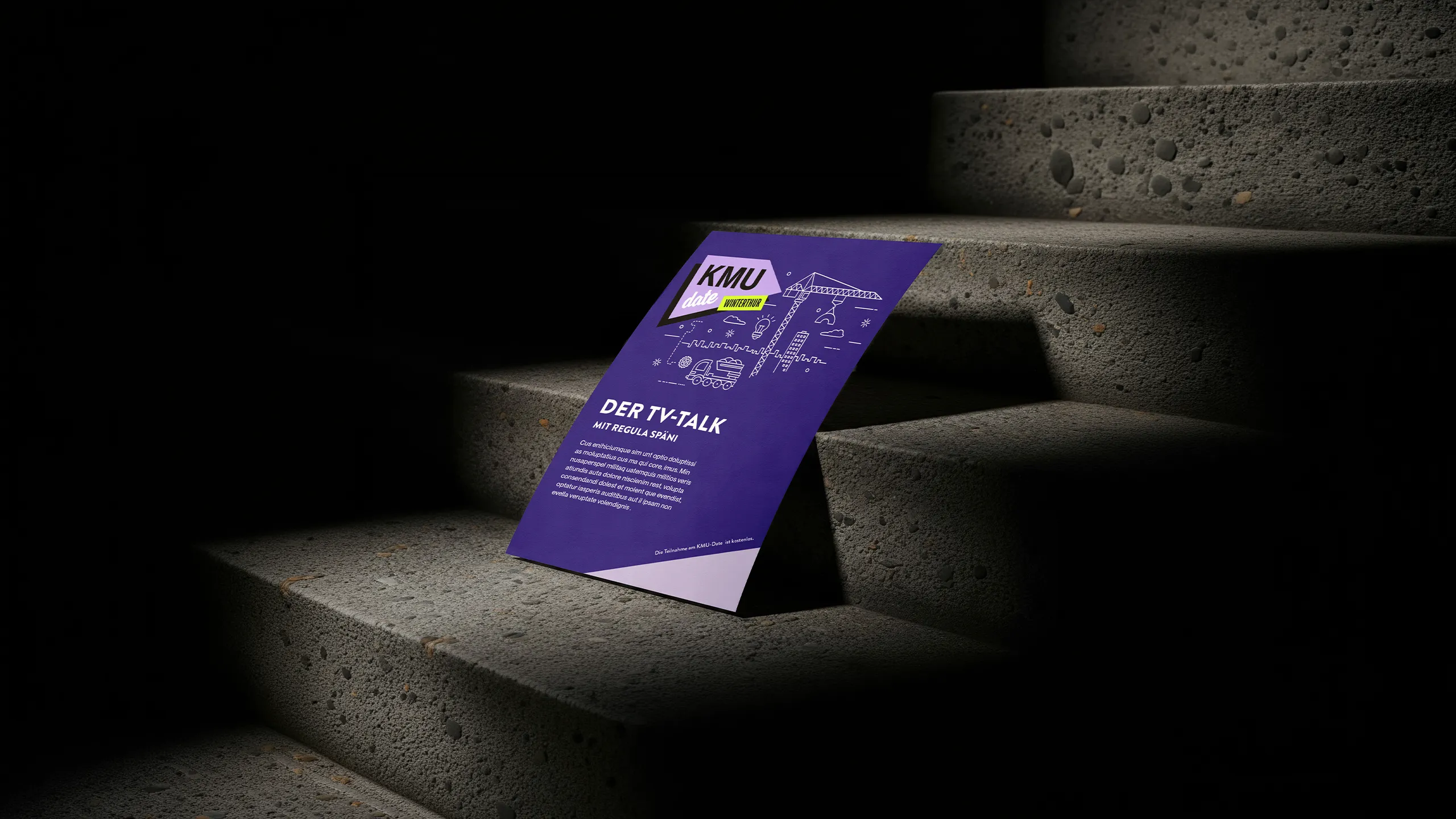 Flyerdesign im Konzept es visuellen Designs für das KMU-Date.